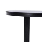 Table à manger ronde noire de 45 pouces, convenant à plusieurs personnes pour dîner simultanément, et adaptée à la fois aux salles à manger et aux salons.