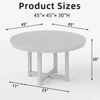 Table à manger ronde noire de 45 pouces, convenant à plusieurs personnes pour dîner simultanément, et adaptée à la fois aux salles à manger et aux salons.