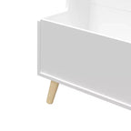 Étagère pour enfants Homy Casa avec étagères ouvertes et bac de rangement, Bibliothèque blanche avec pieds en bois pour salle de jeux ou chambre d'enfant