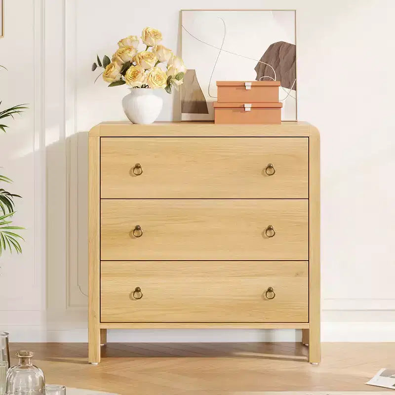 Commode multi-tiroirs COZONY, Meuble de rangement haut avec poignées métalliques, Organisateur autoportant pour chambre, salon, entrée