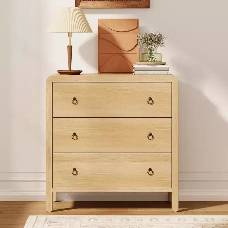 Commode multi-tiroirs COZONY, Meuble de rangement haut avec poignées métalliques, Organisateur autoportant pour chambre, salon, entrée