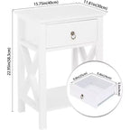 Bonnlo Tables de chevet lot de 2, Tables de nuit lot de 2 avec tiroir, Petite table de chevet blanche de style ferme pour chambre à coucher