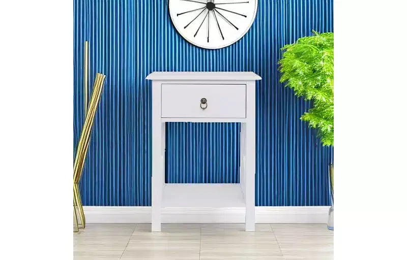 Bonnlo Tables de chevet lot de 2, Tables de nuit lot de 2 avec tiroir, Petite table de chevet blanche de style ferme pour chambre à coucher