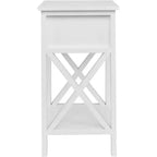 Bonnlo Tables de chevet lot de 2, Tables de nuit lot de 2 avec tiroir, Petite table de chevet blanche de style ferme pour chambre à coucher