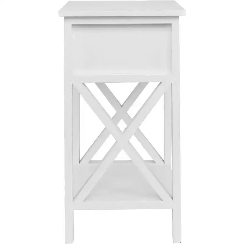 Bonnlo Tables de chevet lot de 2, Tables de nuit lot de 2 avec tiroir, Petite table de chevet blanche de style ferme pour chambre à coucher