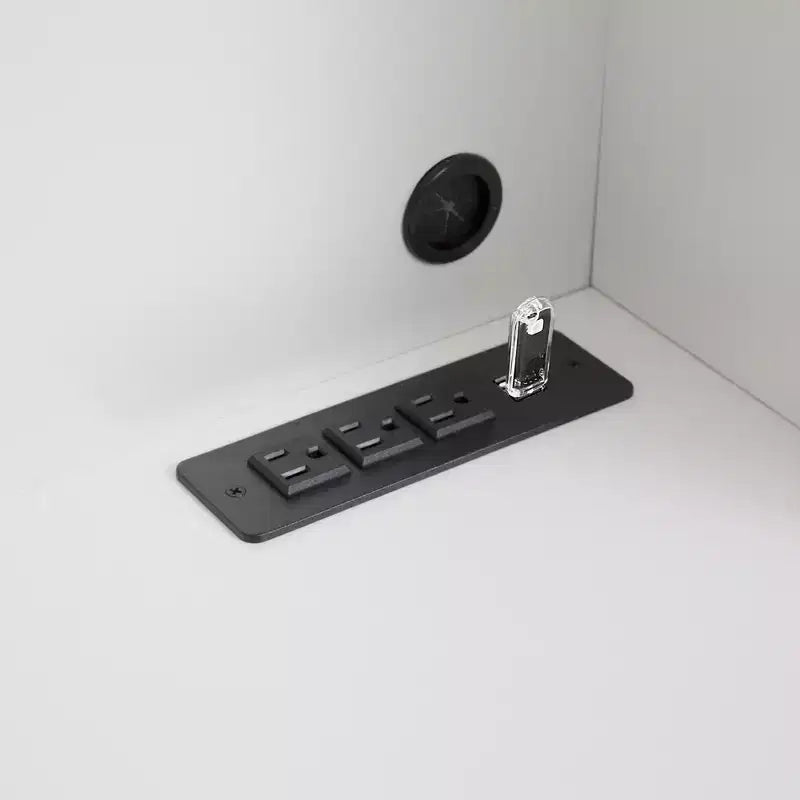 Bureau d'ordinateur, adapté aux adolescents, aux étudiants, pour écrire, les ordinateurs portables et l'usage domestique, avec tiroirs, 3 prises secteur et 2 ports de chargement USB.