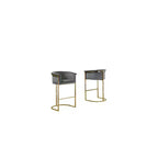 Tabouret de bar HomeStock en velours avec pieds dorés (Lot de 1)