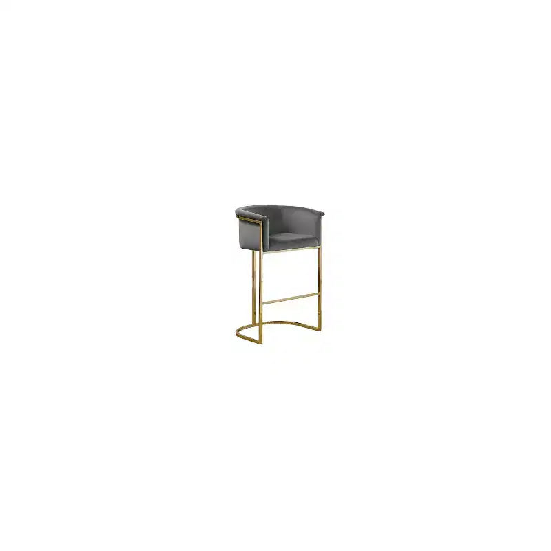 Tabouret de bar HomeStock en velours avec pieds dorés (Lot de 1)