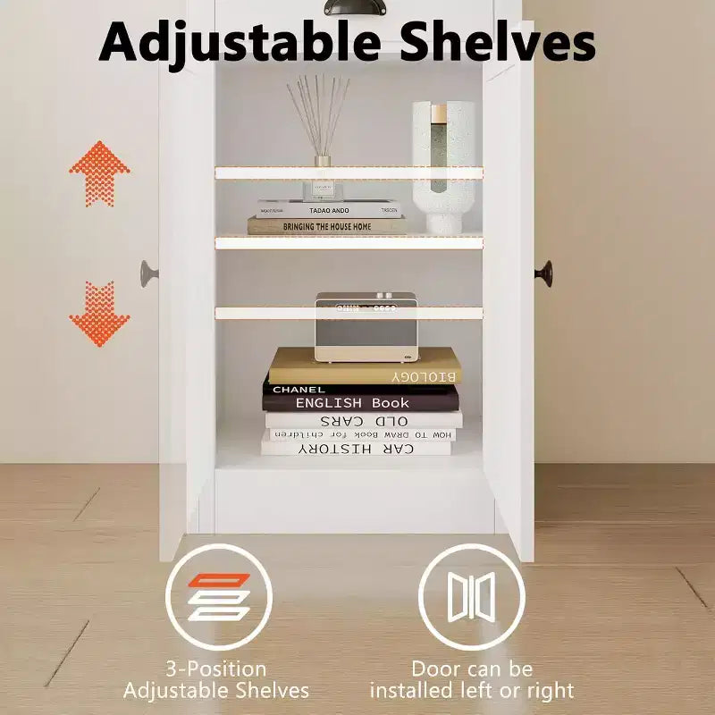 Acekool Bibliothèque haute de 180 cm avec armoire, bibliothèque à 3 étagères et rangement réglable, organisateur moderne, blanc, lot de 2
