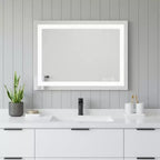 Miroir de vanité de salle de bain sans cadre HomeRoots 20, éclairé et transparent
