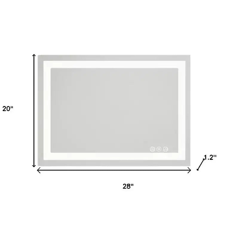 Miroir de vanité de salle de bain sans cadre HomeRoots 20, éclairé et transparent