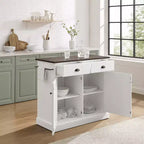 HomeStock Îlots de cuisine en métal de 91 cm de haut avec 2 portes et 2 étagères