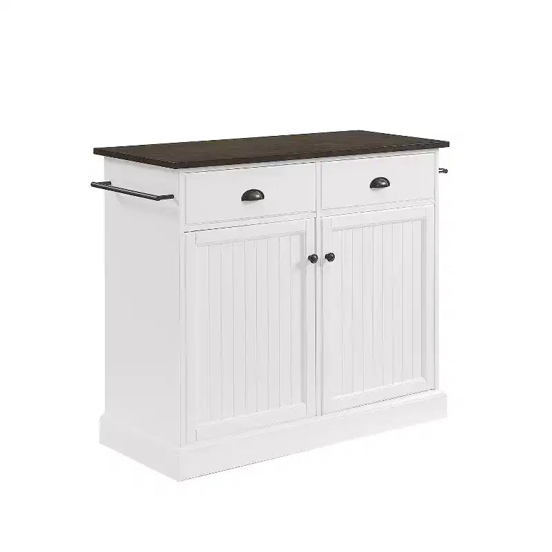 HomeStock Îlots de cuisine en métal de 91 cm de haut avec 2 portes et 2 étagères
