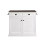 HomeStock Îlots de cuisine en métal de 91 cm de haut avec 2 portes et 2 étagères