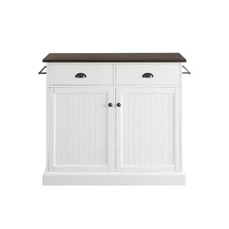 HomeStock Îlots de cuisine en métal de 91 cm de haut avec 2 portes et 2 étagères