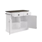 HomeStock Îlots de cuisine en métal de 91 cm de haut avec 2 portes et 2 étagères