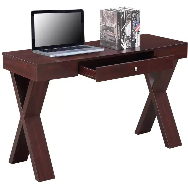 Bureaux en verre transparent HomeStock de 76 cm de haut avec tiroir de classement