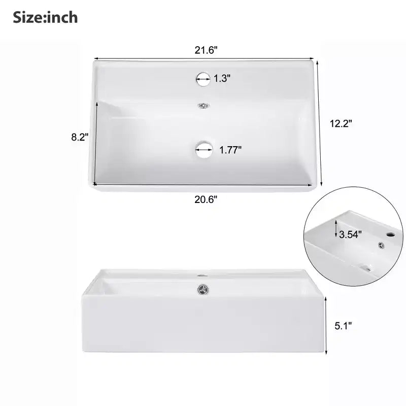 Meuble-lavabo flottant avec évier en céramique, rangement latéral droit/gauche, meuble de salle de bain mural en bois pour petite salle de bain