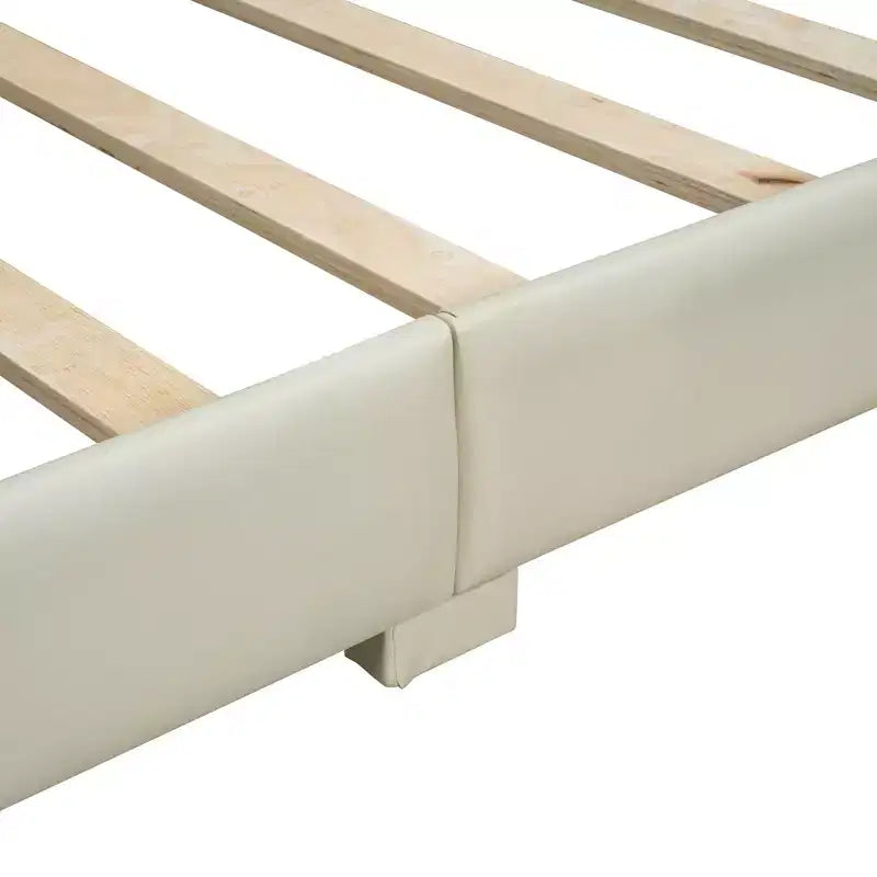 Lit gigogne en bois pour mère et enfant, tailles Queen et Twin XL, capitonné en cuir PU, plateforme au sol