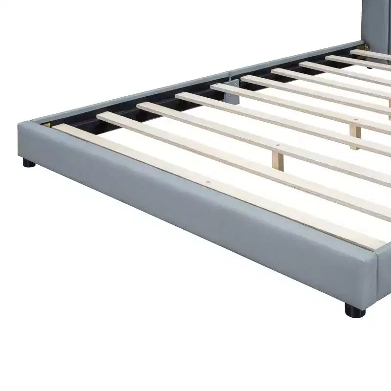 Lit gigogne en bois pour mère et enfant, tailles Queen et Twin XL, capitonné en cuir PU, plateforme au sol