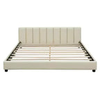 Lit gigogne en bois pour mère et enfant, tailles Queen et Twin XL, capitonné en cuir PU, plateforme au sol