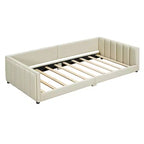 Lit gigogne en bois pour mère et enfant, tailles Queen et Twin XL, capitonné en cuir PU, plateforme au sol