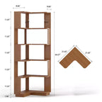 Homy Casa Étagère d'angle 6 niveaux en bois manufacturé, design d'angle peu encombrant pour salon, chambre et bureau