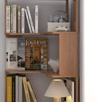 Homy Casa Étagère d'angle 6 niveaux en bois manufacturé, design d'angle peu encombrant pour salon, chambre et bureau