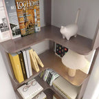Homy Casa Étagère d'angle 6 niveaux en bois manufacturé, design d'angle peu encombrant pour salon, chambre et bureau