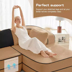 77.2 Tissu Peluche Sans assemblage Canapé désossé en éponge haute densité 32D, Canapé moelleux et confortable avec doubles méridiennes, Canapé-lit pour salon, Blanc