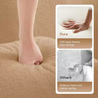 77.2 Tissu Peluche Sans assemblage Canapé désossé en éponge haute densité 32D, Canapé moelleux et confortable avec doubles méridiennes, Canapé-lit pour salon, Blanc