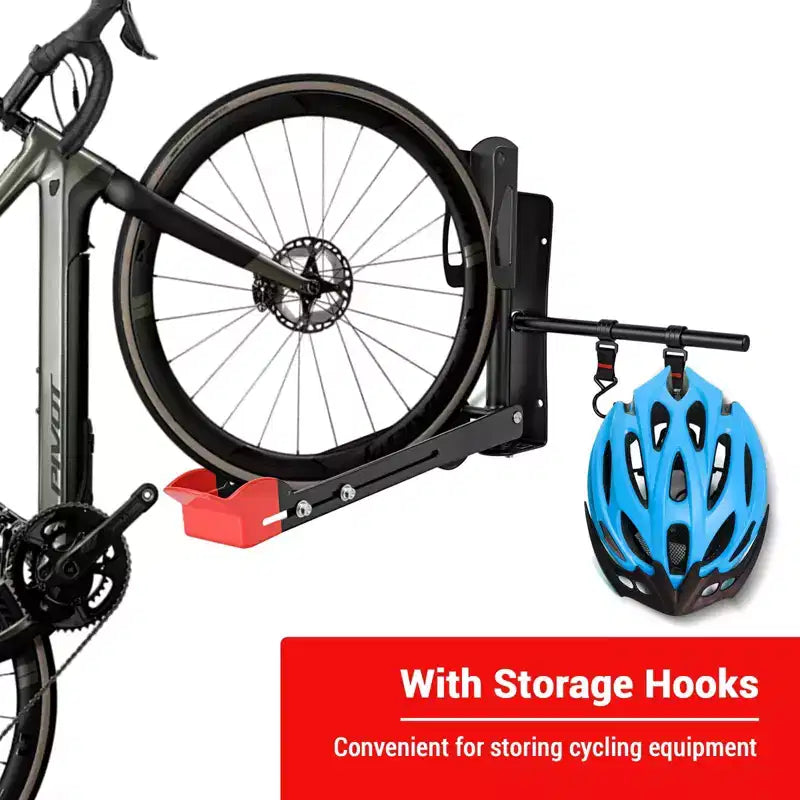 Support mural pliable pivotant noir pour vélo C, support de vélo réglable pour roues de 20 à 29 pouces, rangement de garage robuste (1 pièce)