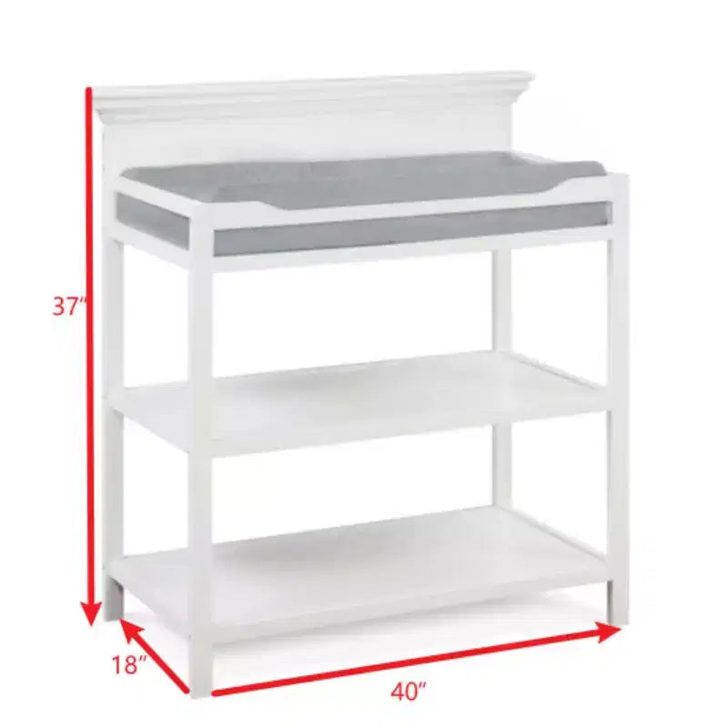Table à langer universelle Whisen, design de transition avec finition non toxique et étagères ouvertes