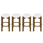 Tabourets de bar rembourrés modernes en bois d'hévéa Buchanan de Christopher Knight Home (Lot de 4)