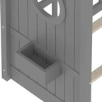 Lit au sol double Whisen & lit Montessori pour enfants, lit cabane avec étagère de rangement, design de toit