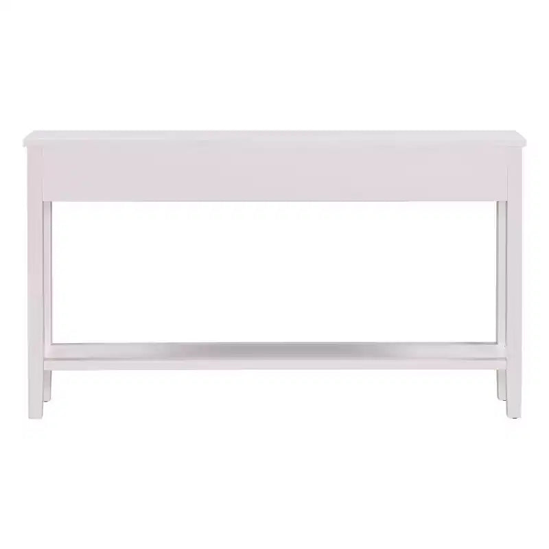 Console étroite avec rangement, table d'entrée minimaliste en bois avec 4 tiroirs et étagère inférieure pour couloir et entrée