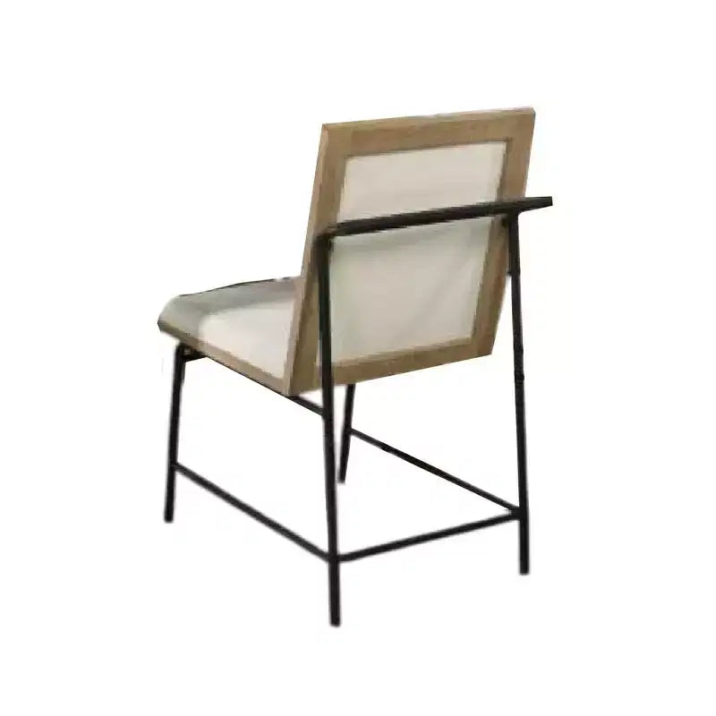 Lot de 2 chaises de salle à manger Royal Hampton, pieds en métal, hévéa chêne marron, polyester beige