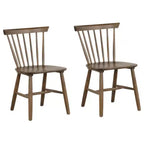 Lot de 2 chaises de salle à manger Royal Hampton, dossier à barreaux, pieds fuselés, bois de noyer