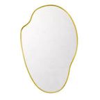 Miroir mural irrégulier asymétrique Vallia en laiton brossé, 22''x 34'' Miroir mural unique avec cadre en laiton pour salle de bain, entrée, chambre d'enfant