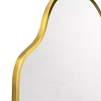 Miroir mural irrégulier asymétrique Vallia en laiton brossé, 22''x 34'' Miroir mural unique avec cadre en laiton pour salle de bain, entrée, chambre d'enfant