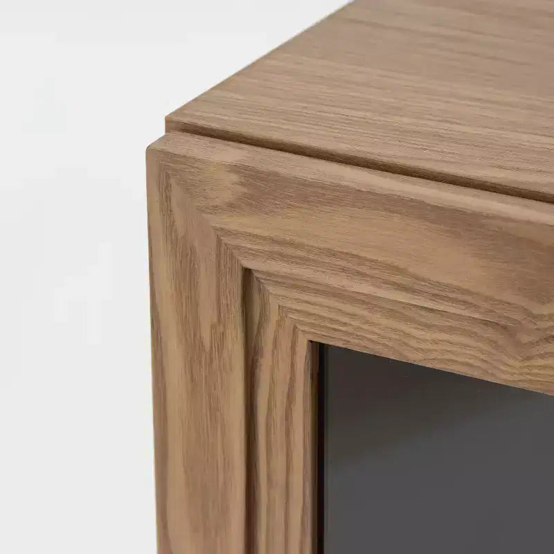 PexFix 31 Bibliothèque moderne en bois avec 2 portes vitrées et étagère réglable pour cuisine, chambre, entrée, salon, salle à manger, couleur naturelle