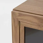 PexFix 31 Bibliothèque moderne en bois avec 2 portes vitrées et étagère réglable pour cuisine, chambre, entrée, salon, salle à manger, couleur naturelle