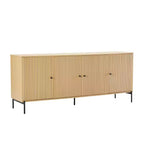 GDFStudio Ocilla, buffet moderne de 180 cm avec porte à lattes, étagères réglables et pieds en métal