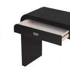 Console en placage de loupe Okak avec tiroirs de rangement, table d'entrée avec pieds robustes et poignées en métal, table de foyer pour le couloir, le salon
