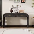 Okak Burl Veneer Console Table with Storage Drawers,Entryway Table with Sturdy Legs & Metal Handles,Foyer Table for Hallway,Living Room