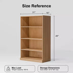 PexFix 49x31x16 Étagère de Rangement sans Porte en Bois Bibliothèque et Meuble de Bureau pour Cuisine Chambre Entrée Salon Salle à Manger Naturel