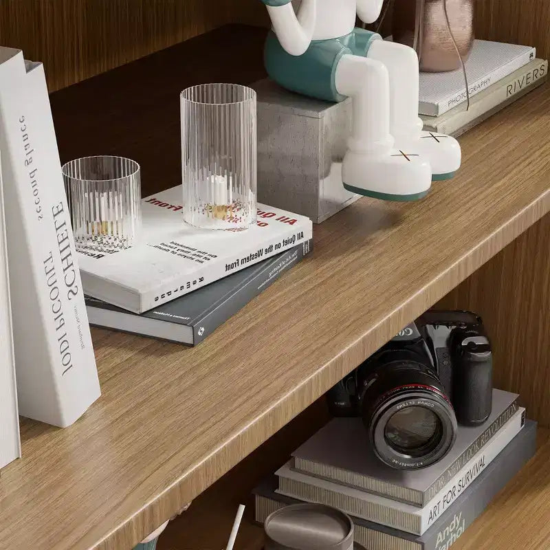 PexFix 49x31x16 Étagère de Rangement sans Porte en Bois Bibliothèque et Meuble de Bureau pour Cuisine Chambre Entrée Salon Salle à Manger Naturel