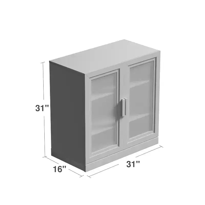 PexFix 31 Bibliothèque moderne en bois avec 2 portes vitrées et étagère réglable pour cuisine, chambre, entrée, salon, salle à manger, noir