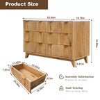 Commode cannelée à 6 tiroirs avec plateau en faux marbre, meuble TV moderne incurvé pour chambre et salon, armoire de rangement robuste, conception anti-basculement