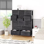 Commode en tissu à 15 tiroirs, 122 cm de haut - Tour de rangement avec cadre en acier et plateau en bois pour chambre, dressing, salon